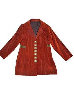 Little Journeys Chicago Velvet Jacket Whimsigoth Fairycore Elfcore Womens L Vtg